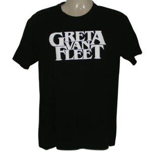 GRETA VAN FLEET Tshirt, L, Black, White logo, Cotton, Short sleeve, Text Print